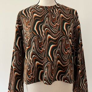 Zara Multicolor Swirl Pattern Blouse